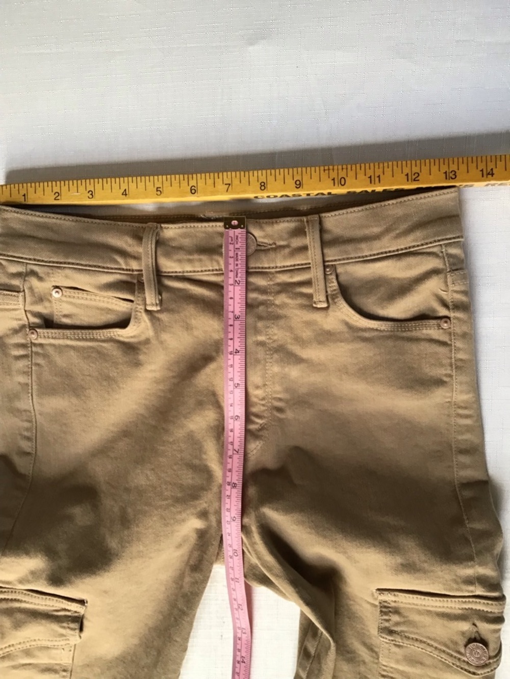 MOTHER Women’s Mid Rise Dazzler Cargo Ankle Jeans in Tan Size 25 Stretch - Picture 6 of 10
